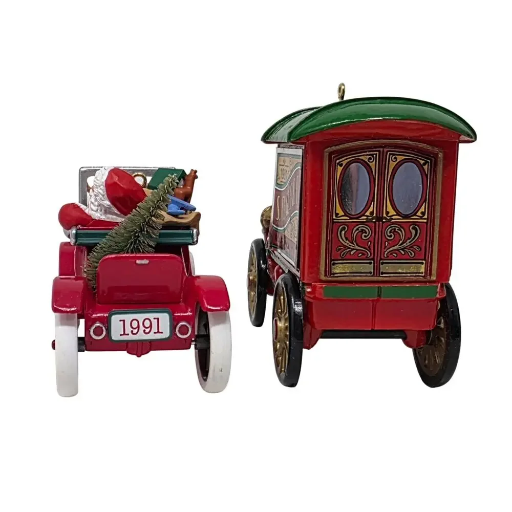 Lot of 3 Hallmark Santa Vehicle Ornaments 1981 1991 1993 No Boxes
